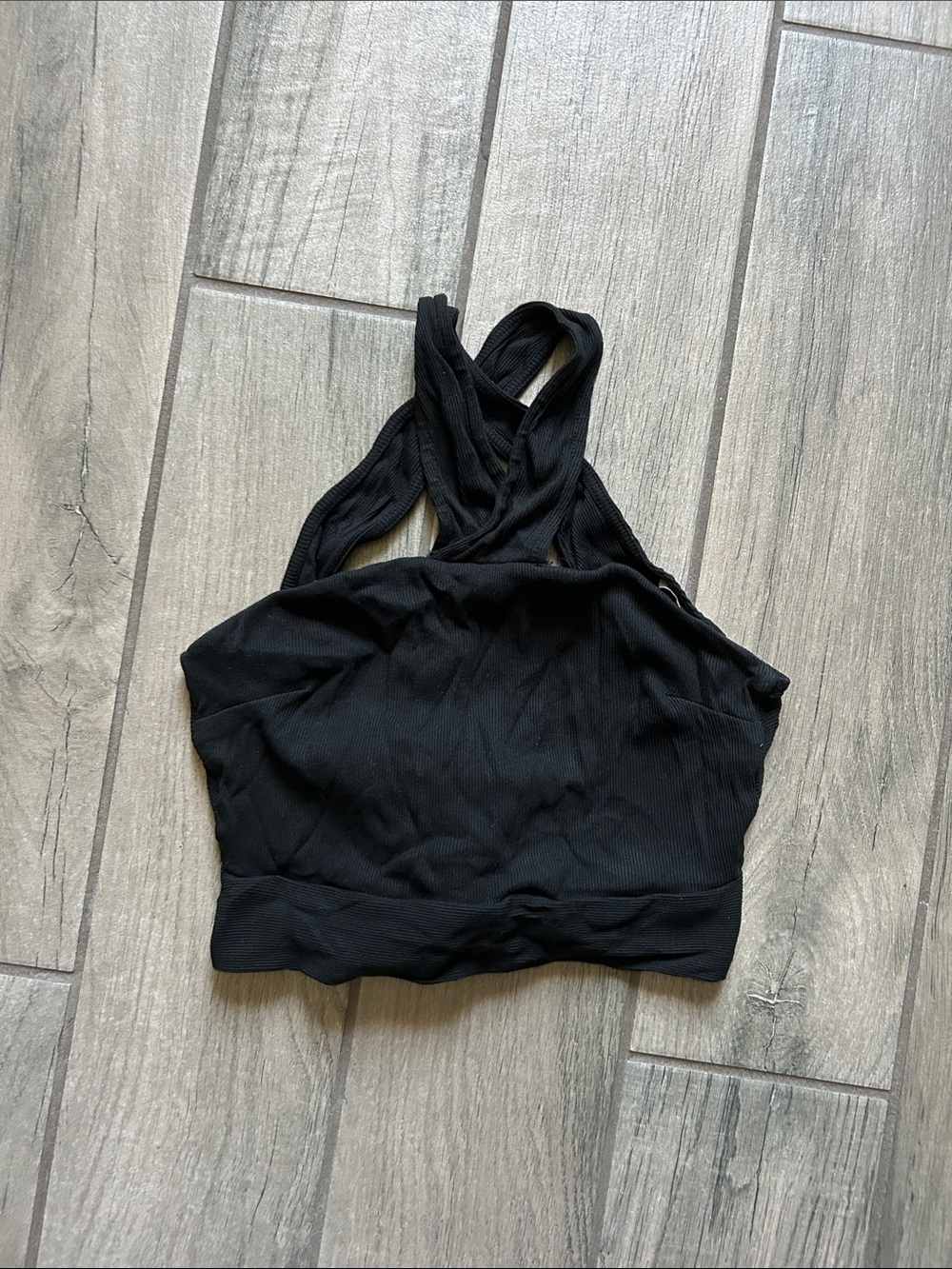 ILLA ILLA Black Ribbed Halter Crop Top